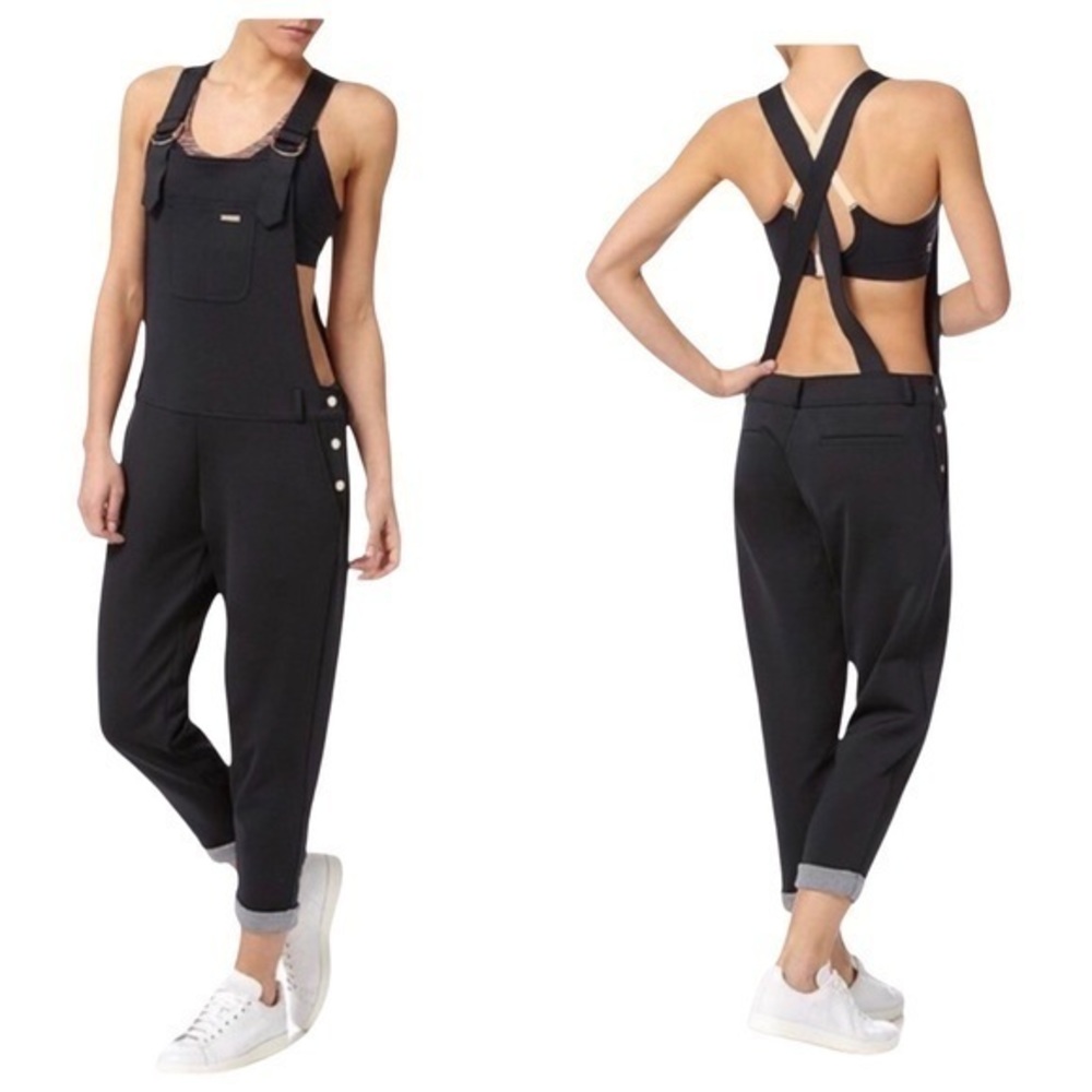 Sweaty Betty Black Cross-Back Overalls